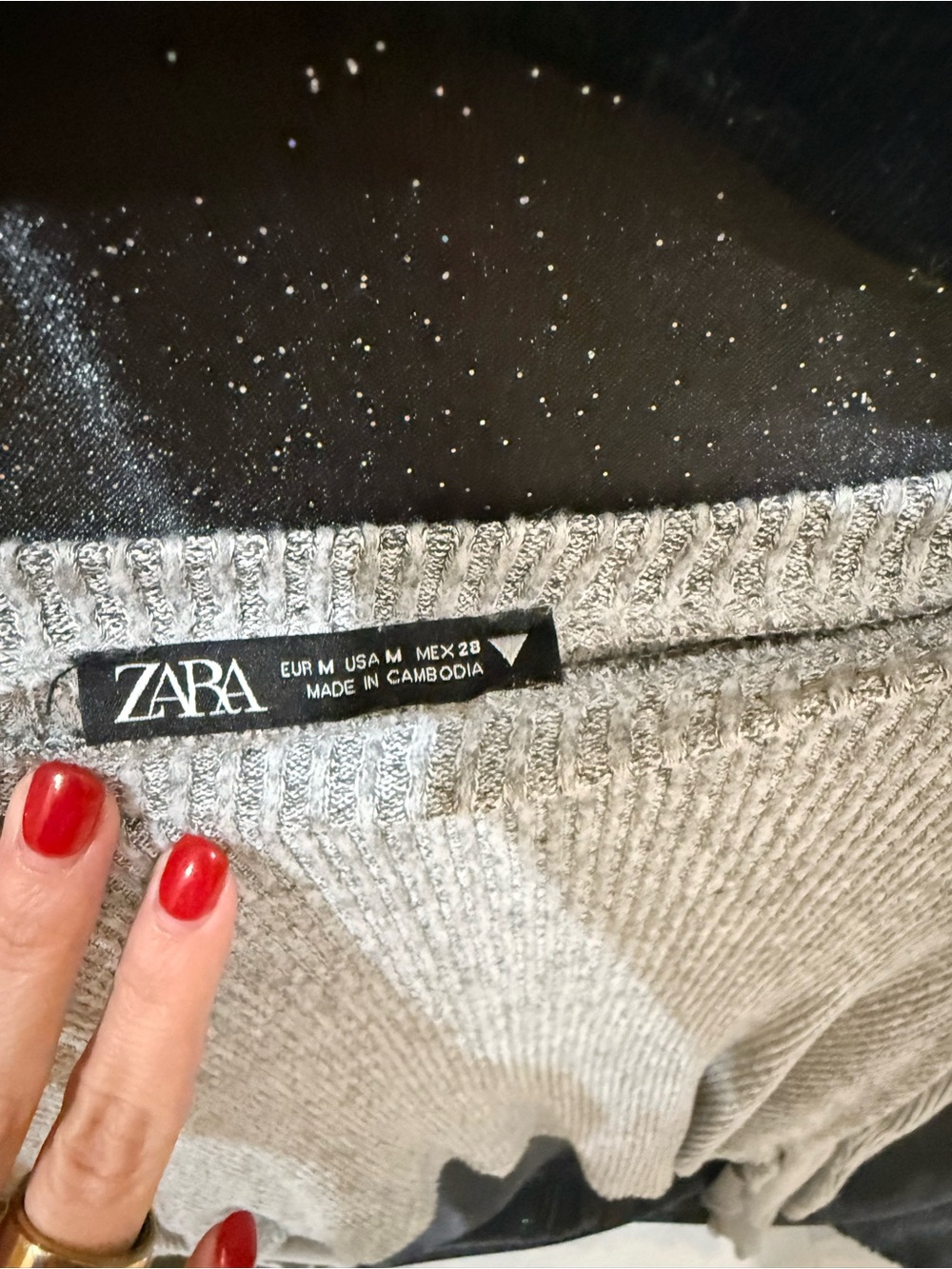 Zara Heather Gray Ribbed Knit Sweater - Picture 4 of 4
